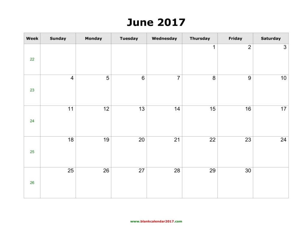 June 2017 Calendar Pdf Templates Free Printable