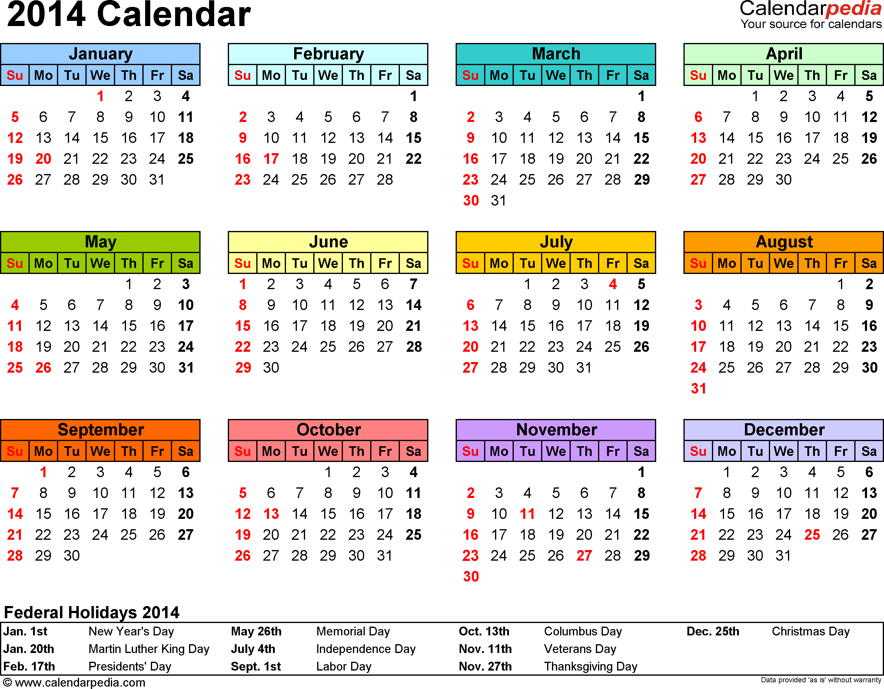 2014 Calendar Excel 13 free printable templates (.xls) 2014 Calendar Excel 13 free printable templates (.xls)