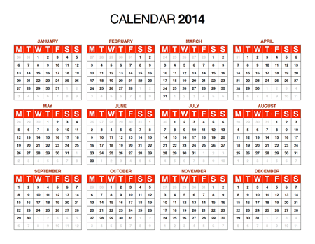 Free Download: 2014 Calendar in PDF, Illustrator (AI), InDesign 