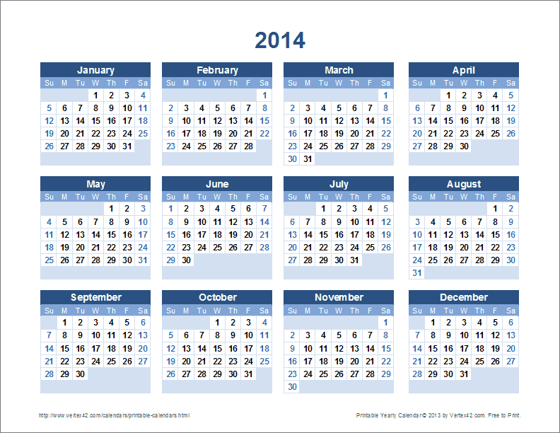 2014 Calendar Printable | 2017 calendar with holidays