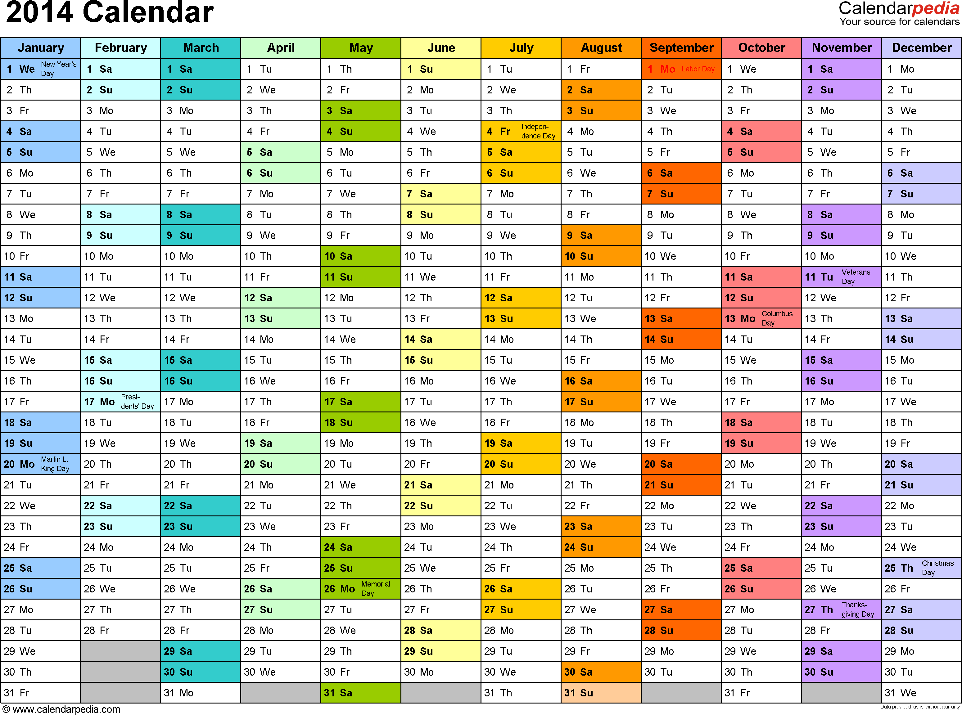 2014 Calendar 13 Free Printable Word Calendar Templates