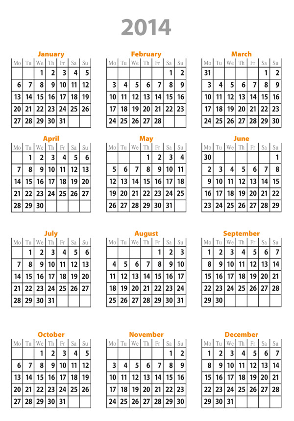 Free Calendar Template 2014 | sadamatsu hp Free Calendar Template 2014 | sadamatsu hp