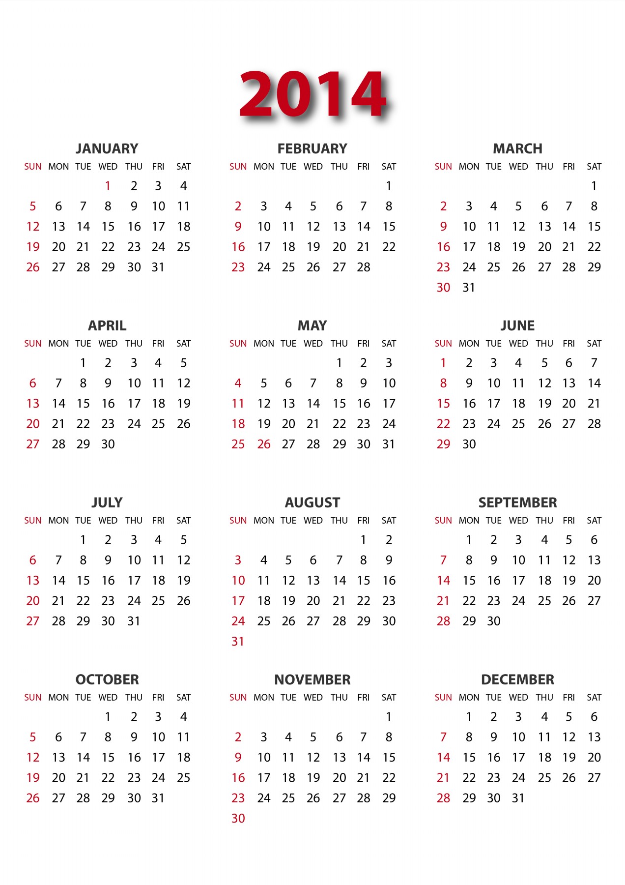 2014 calendar Gannt Chart 2014 calendar Gannt Chart