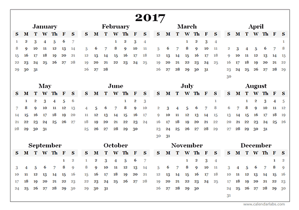 2017 Yearly Blank Calendar Template Free Printable Templates 2017 Yearly Blank Calendar Template Free Printable Templates