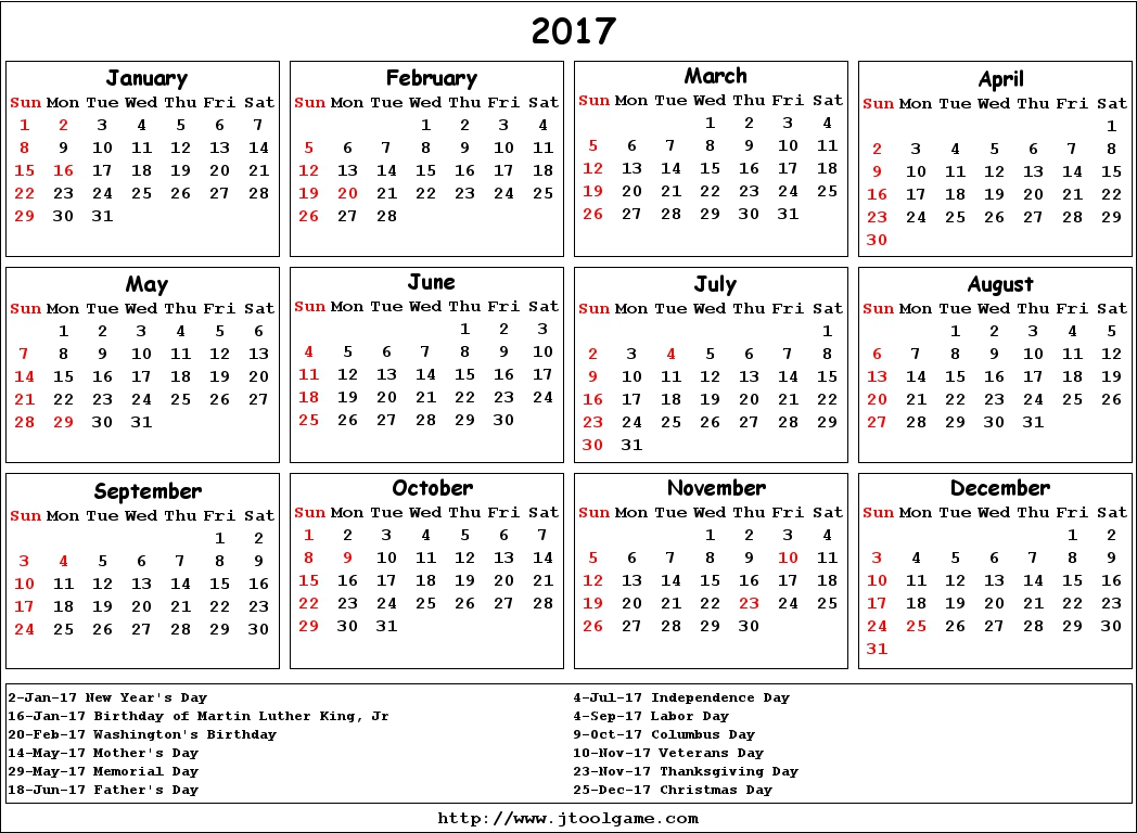 2017 Calendar Canada Hol | Calendar Template