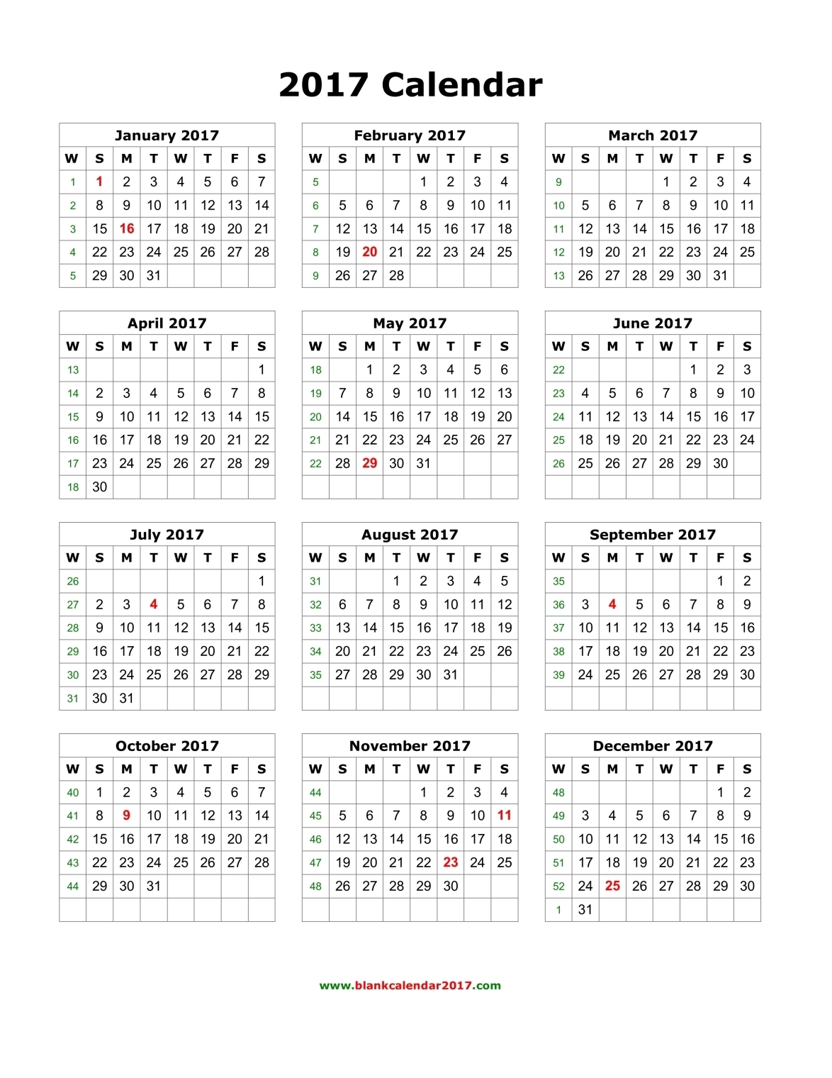 Word Calendar Template for 2016, 2017 and Beyond Word Calendar Template for 2016, 2017 and Beyond