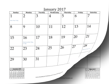 2017 calendar monthly | February Calendars