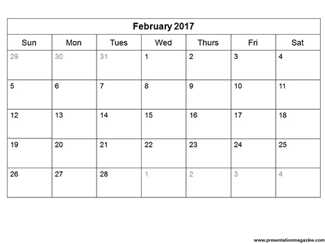 2017 Monthly Calendar Time Worksheet