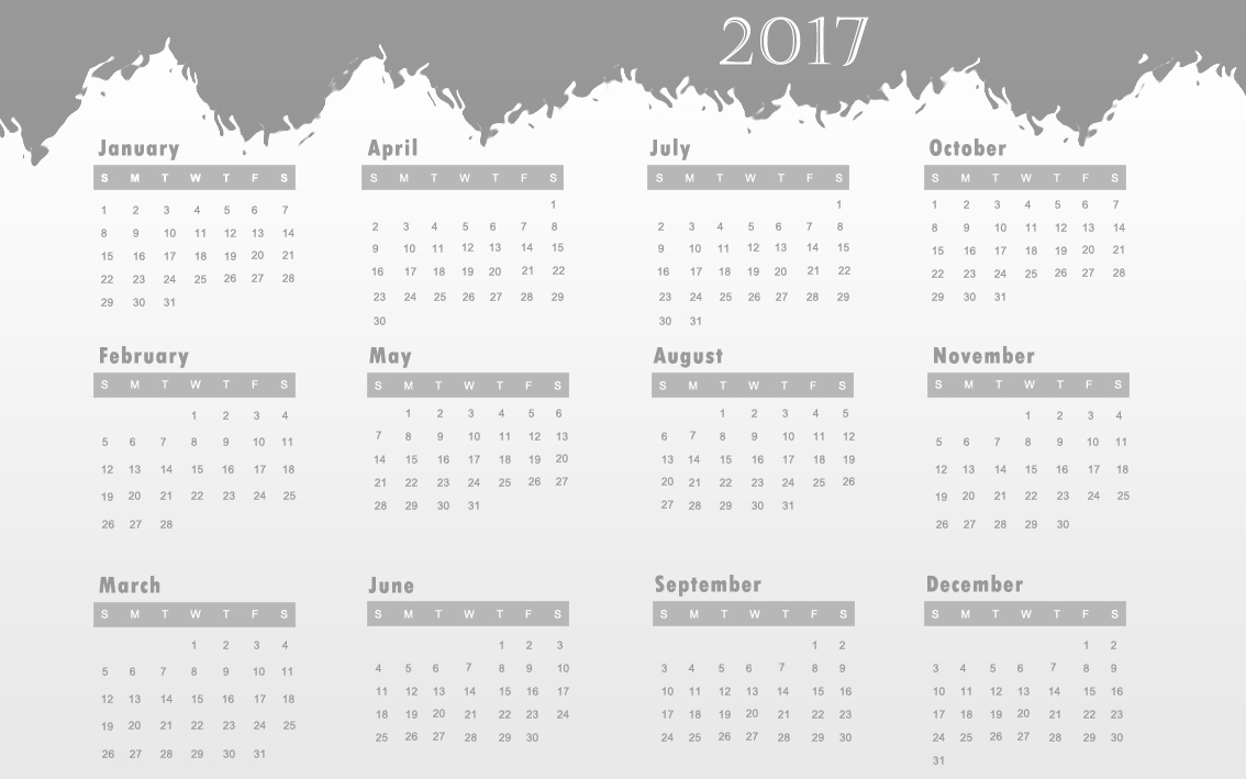 2017 Desktop Calendar | yearly calendar template