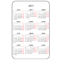 2017 Pocket Calendar Printable | yearly calendar printable