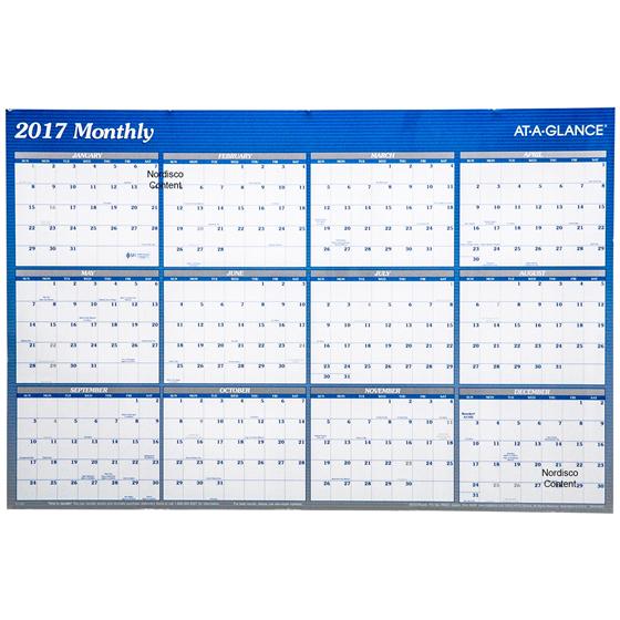 At A Glance A1102 2017 Erasable Wall Calendar, 24 x 36