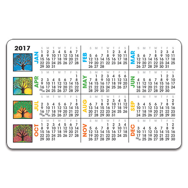 2017 Four Seasons Wallet Calendar Card