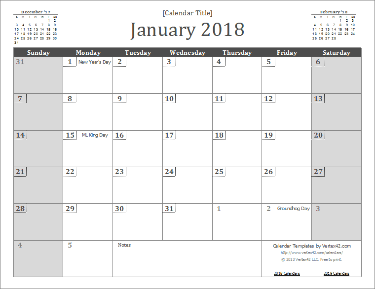 2018 Calendar Templates and Images 2018 Calendar Templates and Images