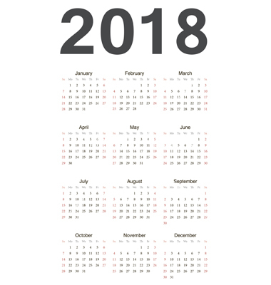 European 2018 year calendar vector by julvil Image #1763854 