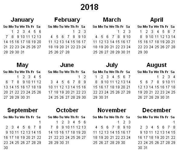 Yearly Calendar 2018 | printable calendar templates Yearly Calendar 2018 | printable calendar templates