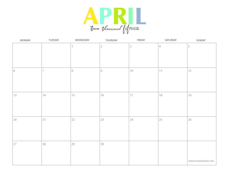 April 2017 Calendar Cute | printable calendar templates