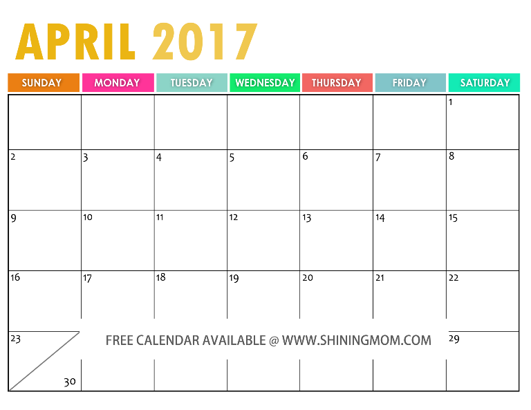 April 2017 Calendar Cute | free calendar 2017 April 2017 Calendar Cute | free calendar 2017