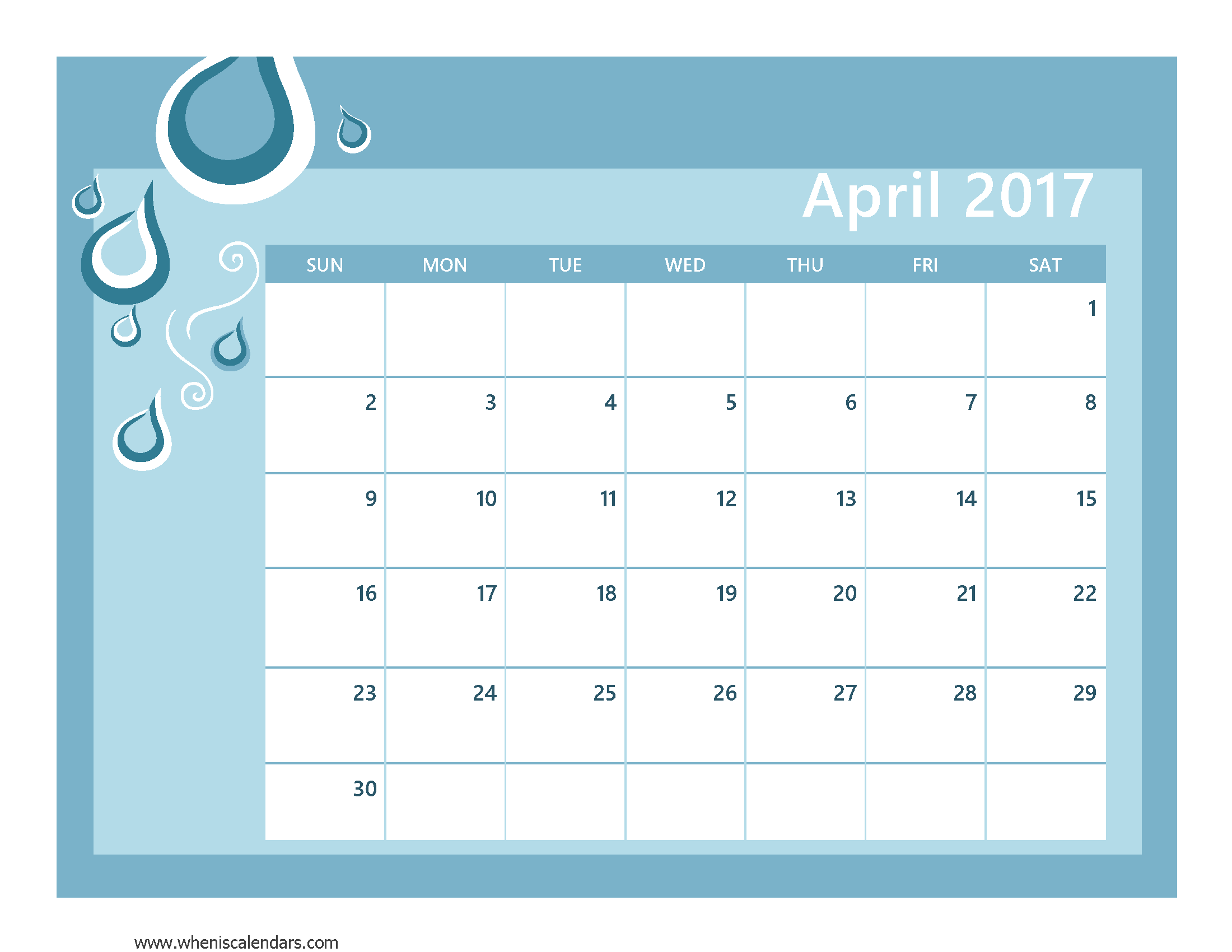 2017 Calendar April Calendar 2017 April 2017 Printable Calendar 2017 Calendar April Calendar 2017 April 2017 Printable Calendar