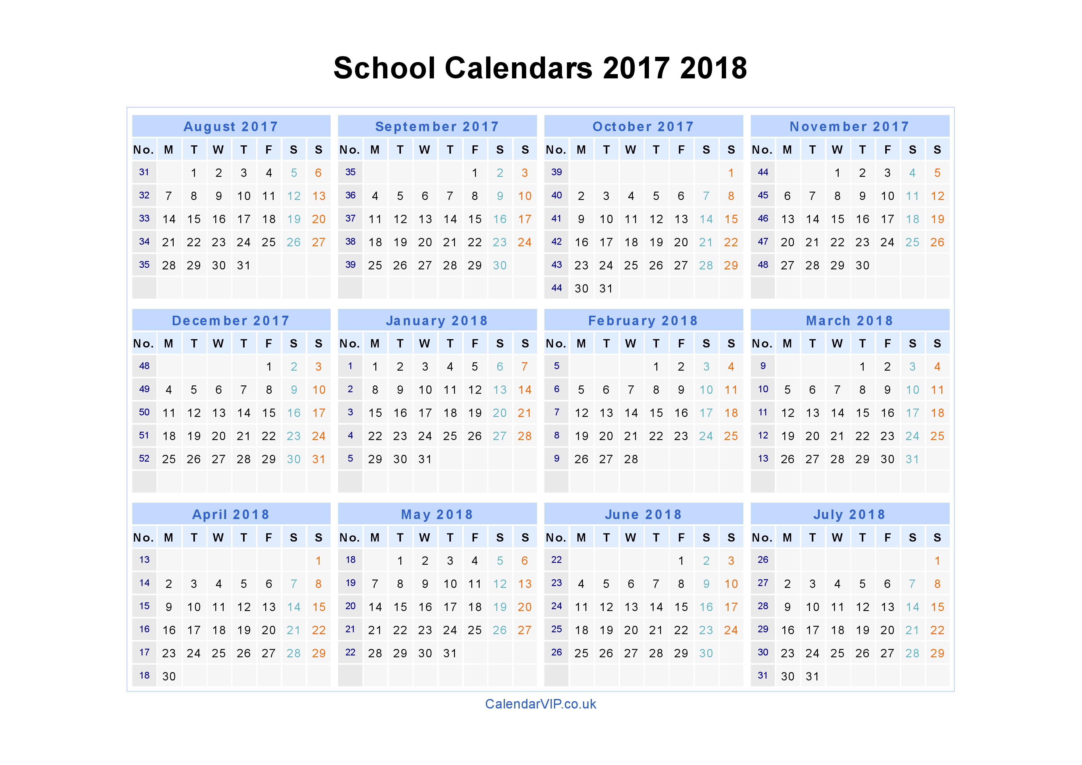August 2017 Calendar Uk | monthly calendar printable