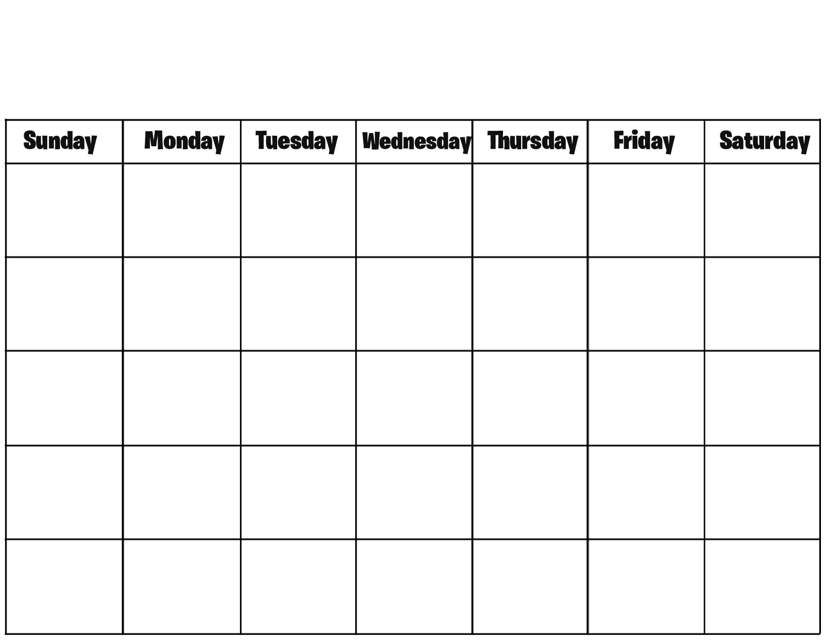 Blank Calendar 2017 Template – Free Printable Blank Monthly Calendars