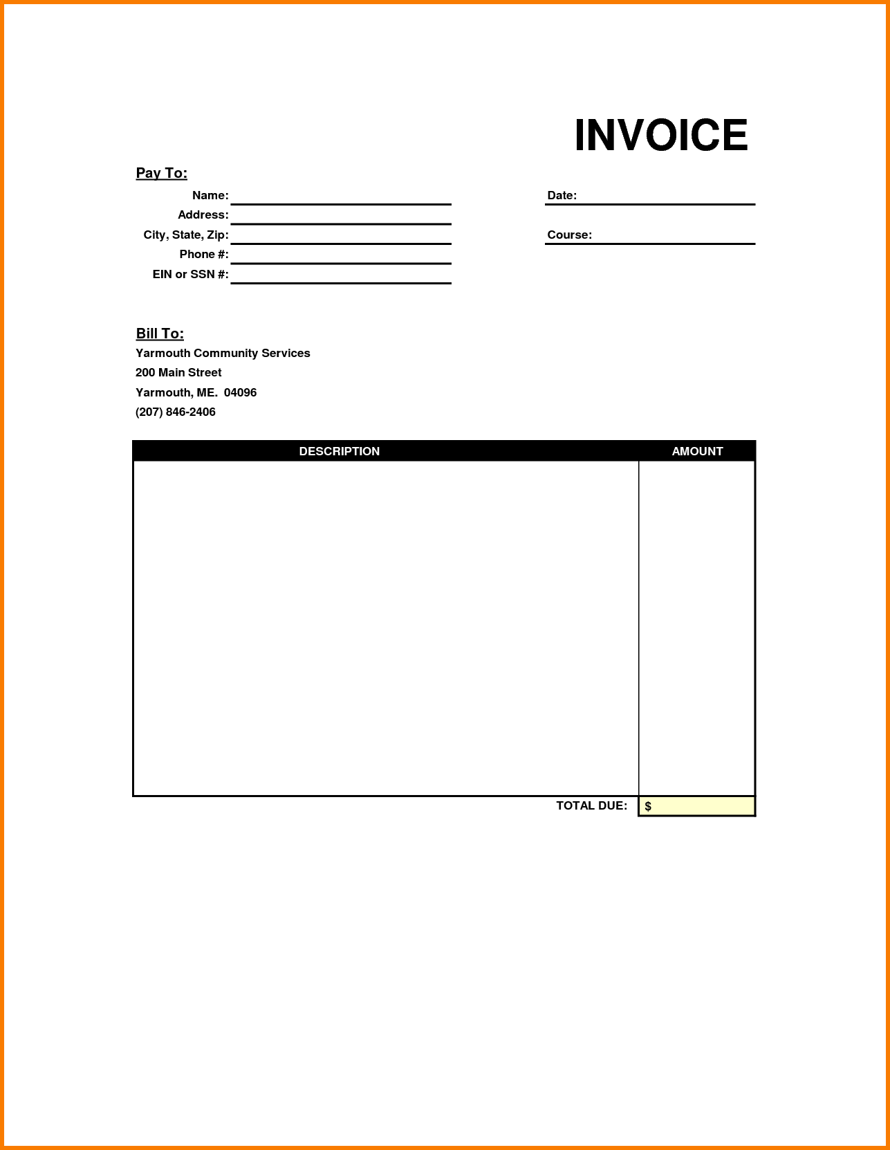 Blank Invoice Doc | printable invoice template