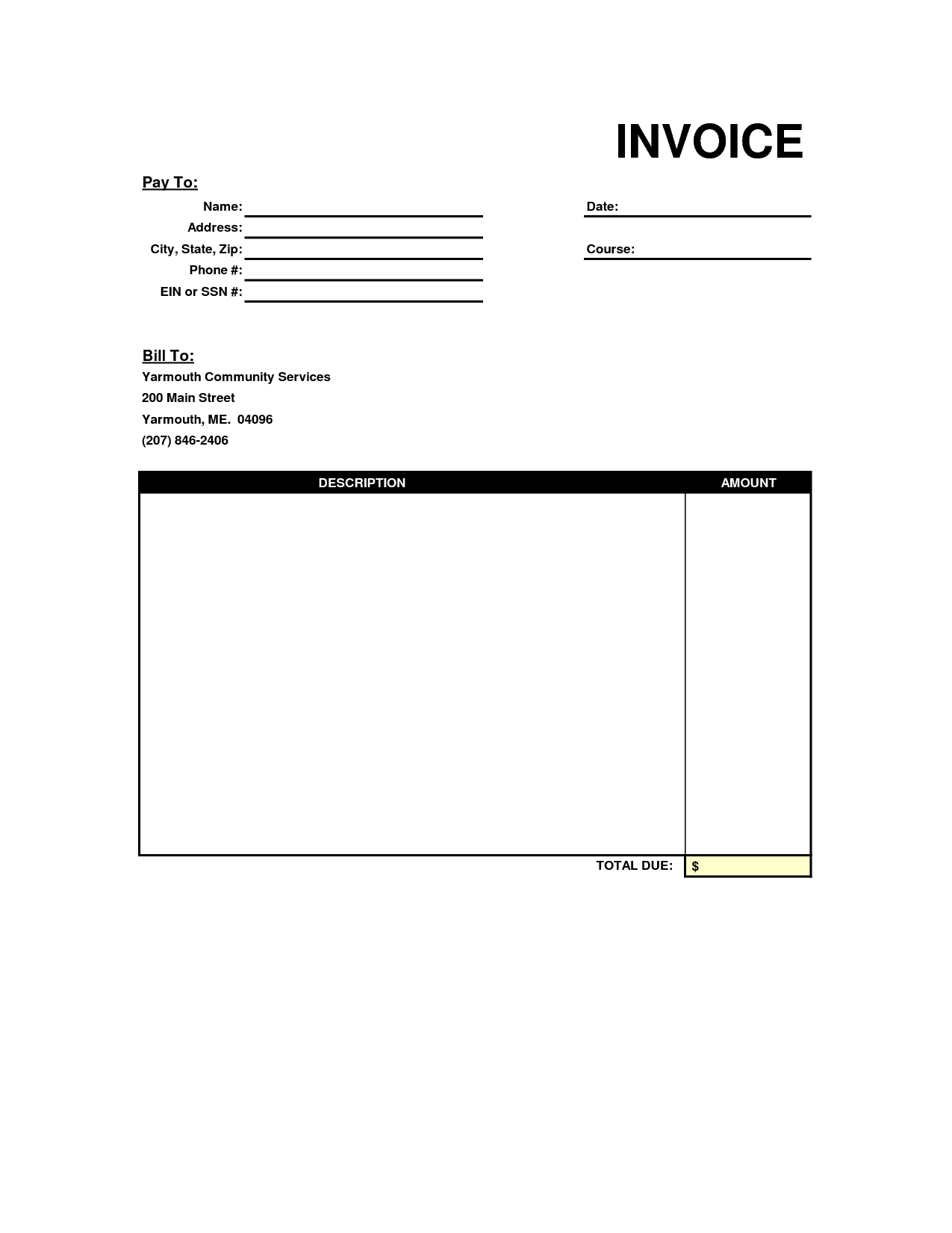 Blank Invoice Microsoft Word. blank invoice document. blank 