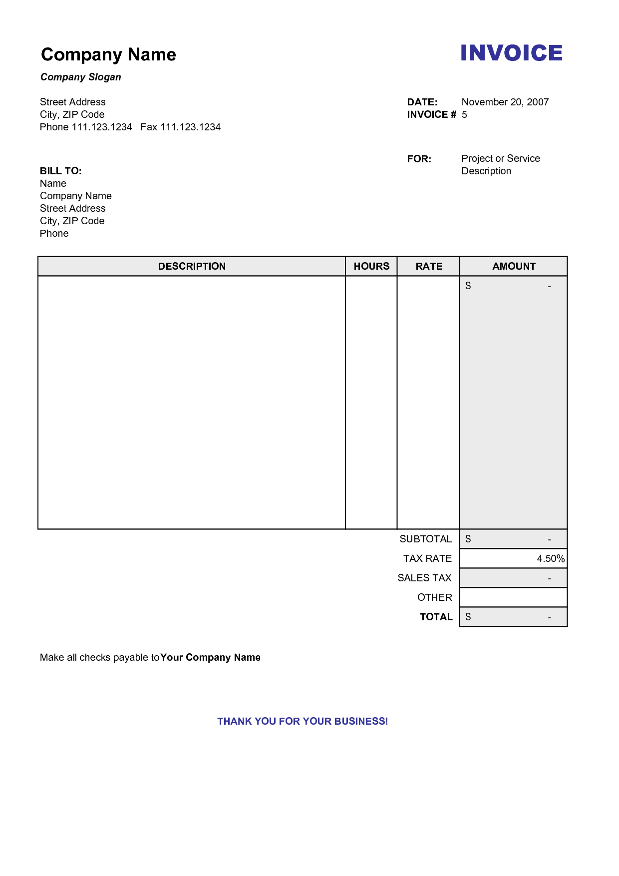 blank invoice excel download free invoice template IKoPys | free 