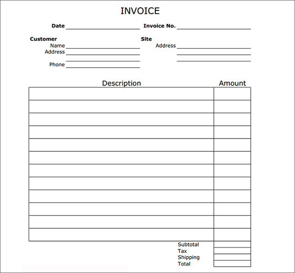Blank Invoice To Print | free to do list