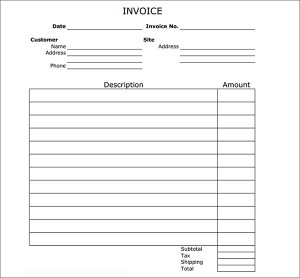Sample Blank Print Paper Invoice Templates