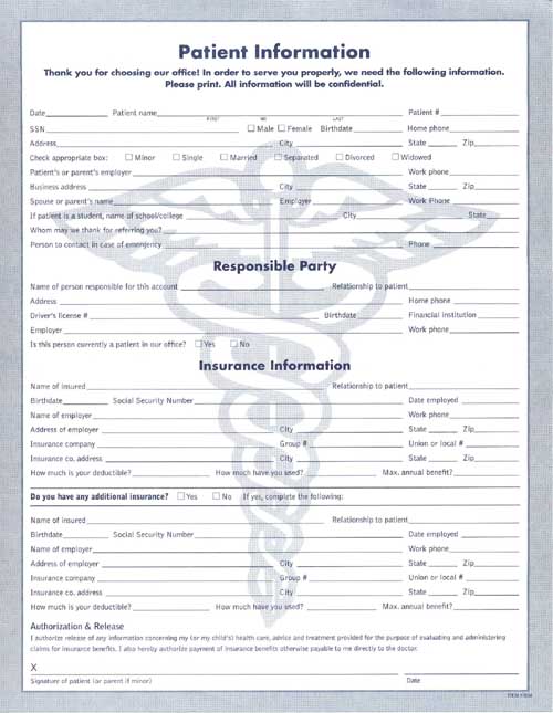 Fake Patient Chart