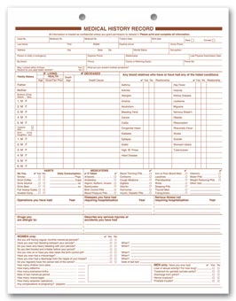 Medical History Form | Free Shipping Medical History Form | Free Shipping