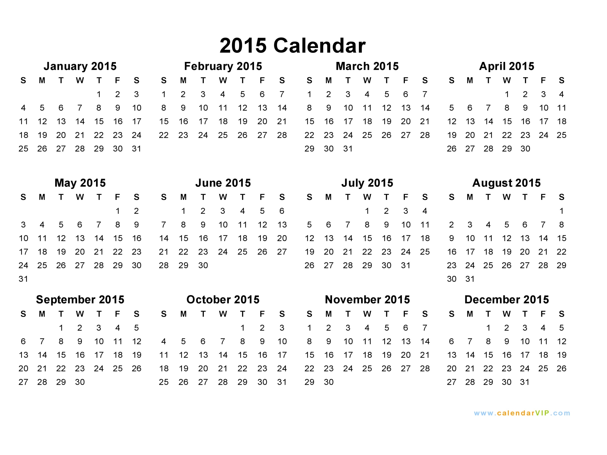 Blank Yearly Calendar 2015 | yearly calendar template Blank Yearly Calendar 2015 | yearly calendar template