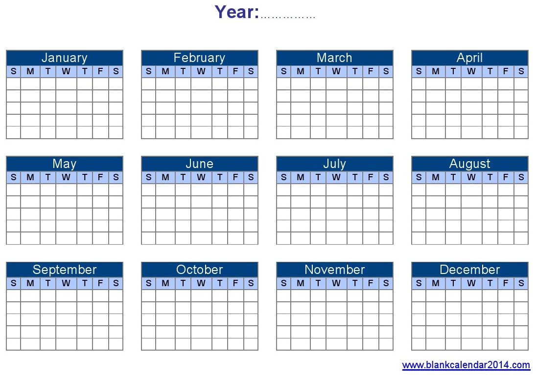 Yearly Calendar Template | doliquid