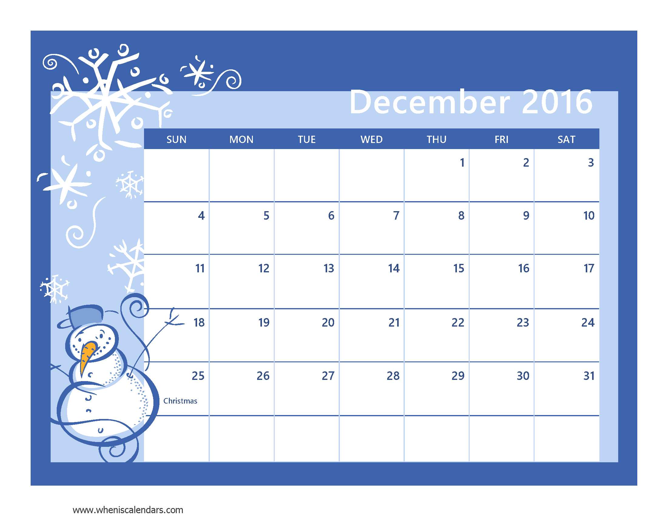 December 2016 Calendar Printable With Holidays | 2017 calendar 