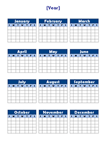 Free Yearly Blank Calendar Template – Printable Blank Yearly Calendars Free Yearly Blank Calendar Template – Printable Blank Yearly Calendars