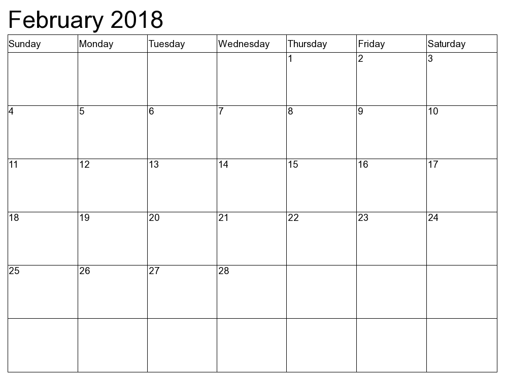 February 2018 Calendar Printable – 2017 printable calendar February 2018 Calendar Printable – 2017 printable calendar