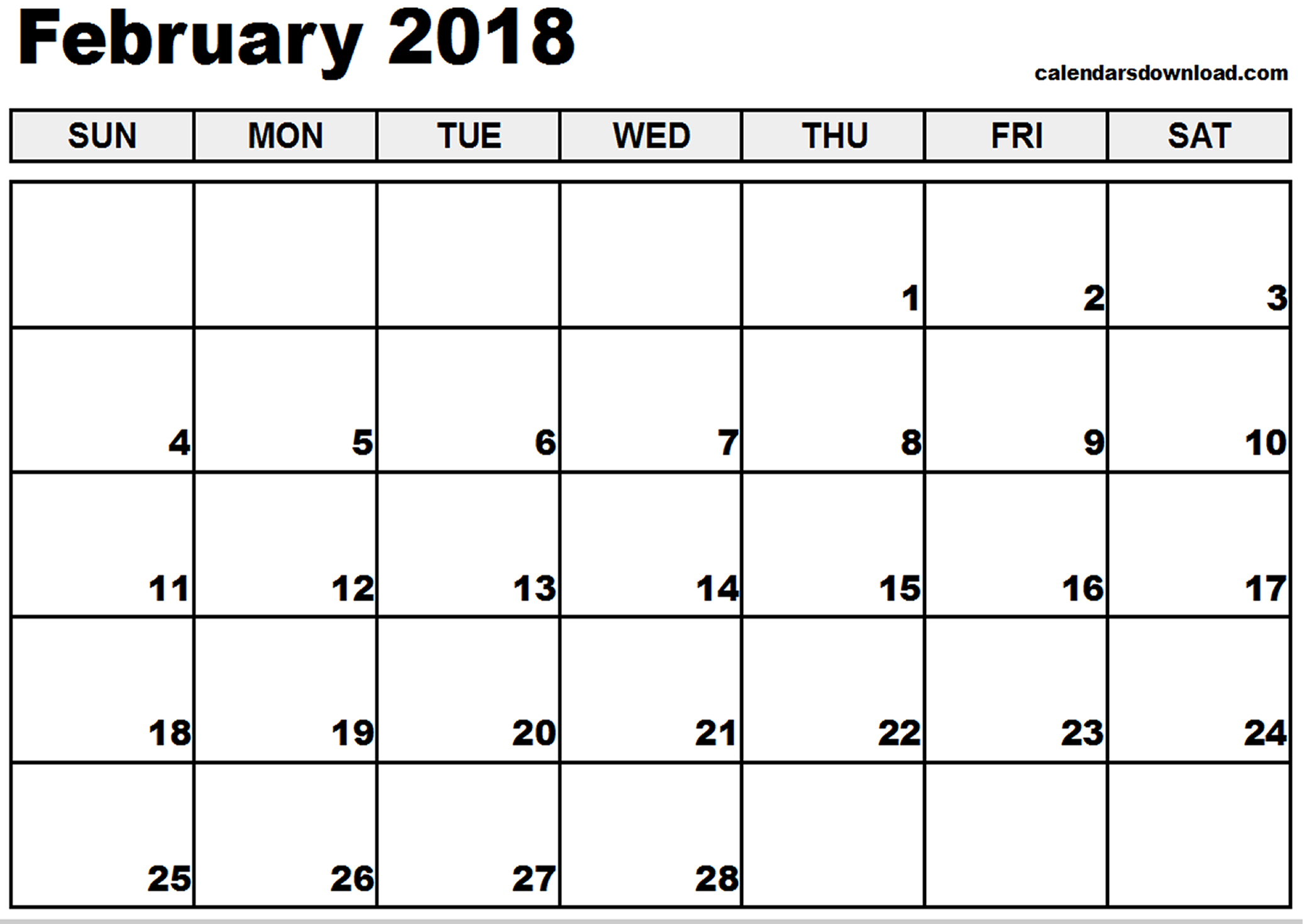 February 2018 Calendar | yearly calendar printable February 2018 Calendar | yearly calendar printable