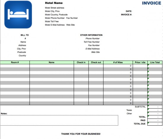 Hotel Invoice Template Doc ⋆ Invoice Template Hotel Invoice Template Doc ⋆ Invoice Template