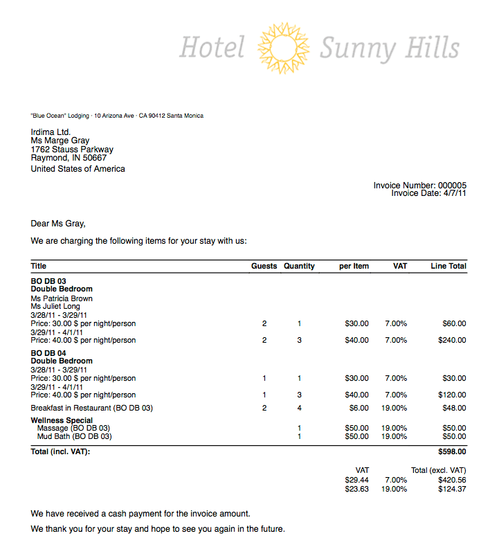 Hotel Invoice Template | printable invoice template Hotel Invoice Template | printable invoice template
