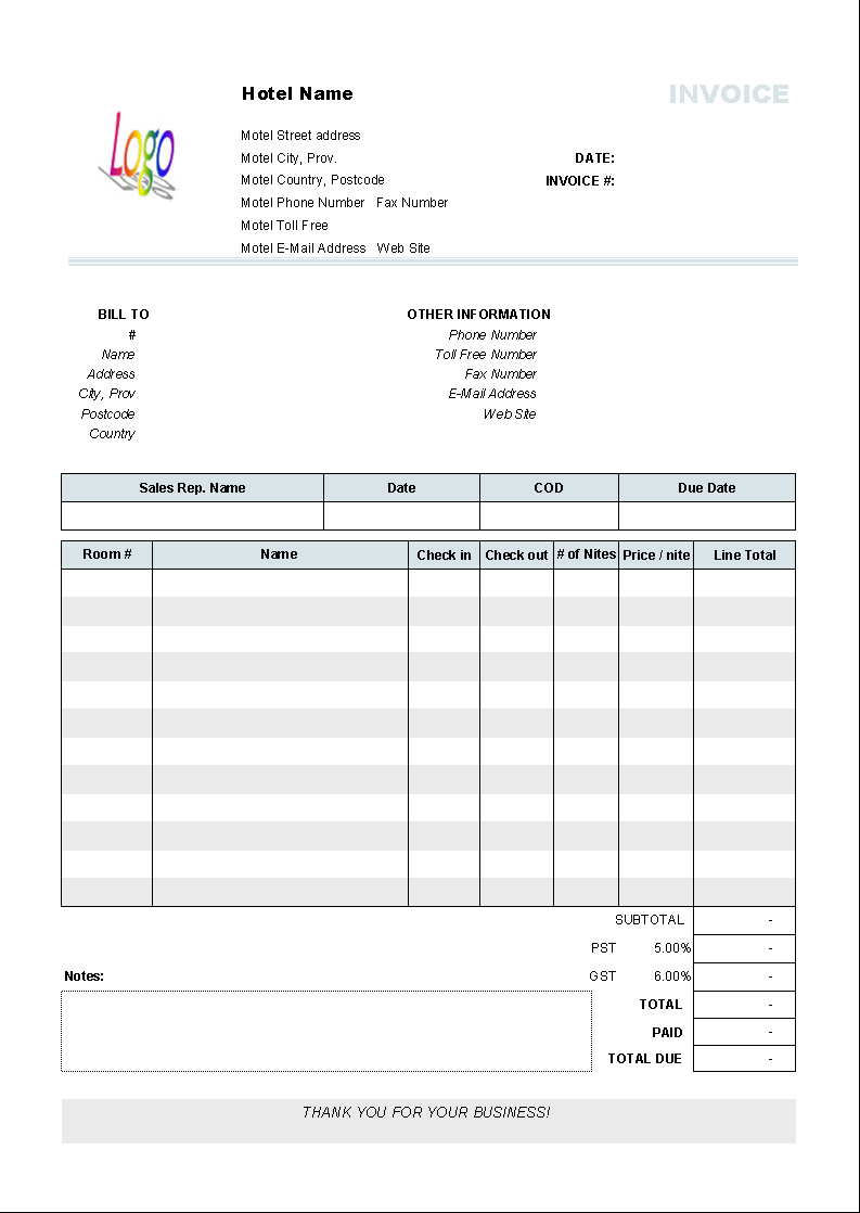 Hotel Invoice Template Uniform Invoice Software Hotel Invoice Template Uniform Invoice Software