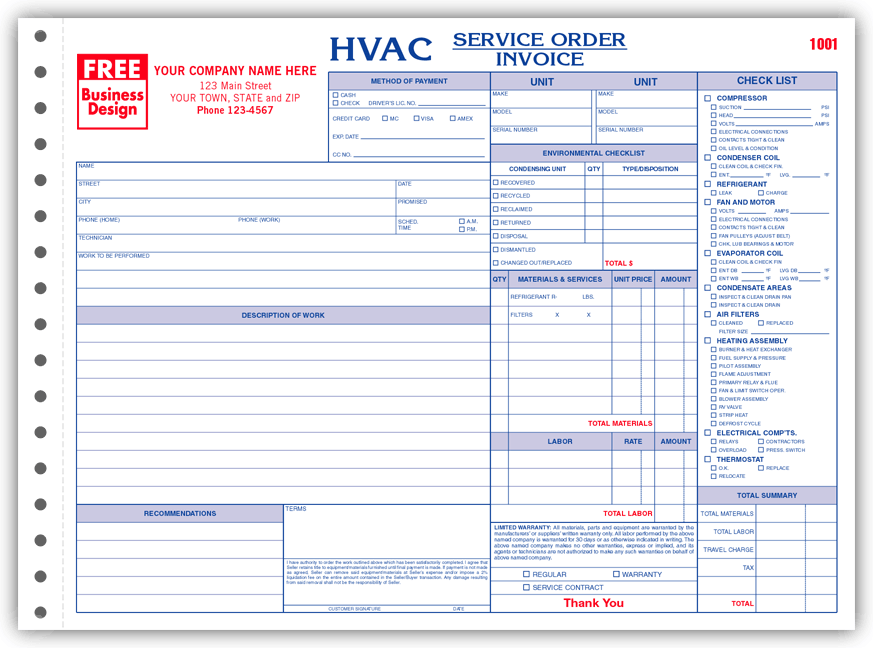 Hvac Invoice Template | printable invoice template