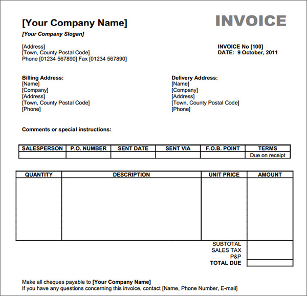 Invoice Template for Word Free Basic Invoice Invoice Template for Word Free Basic Invoice