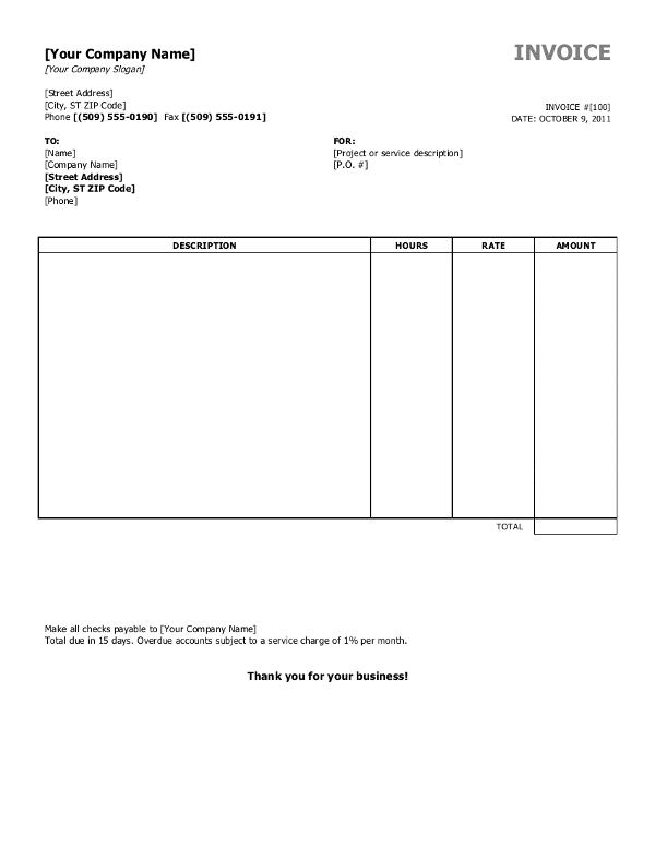 Blank Invoice Template 30+ Documents in Word, Excel, PDF Blank Invoice Template 30+ Documents in Word, Excel, PDF