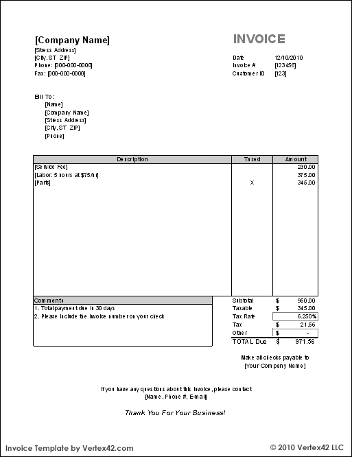 Free Invoice Template for Excel Free Invoice Template for Excel