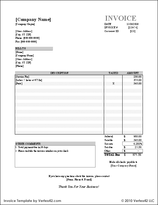 Basic Invoice Template Basic Invoice Template