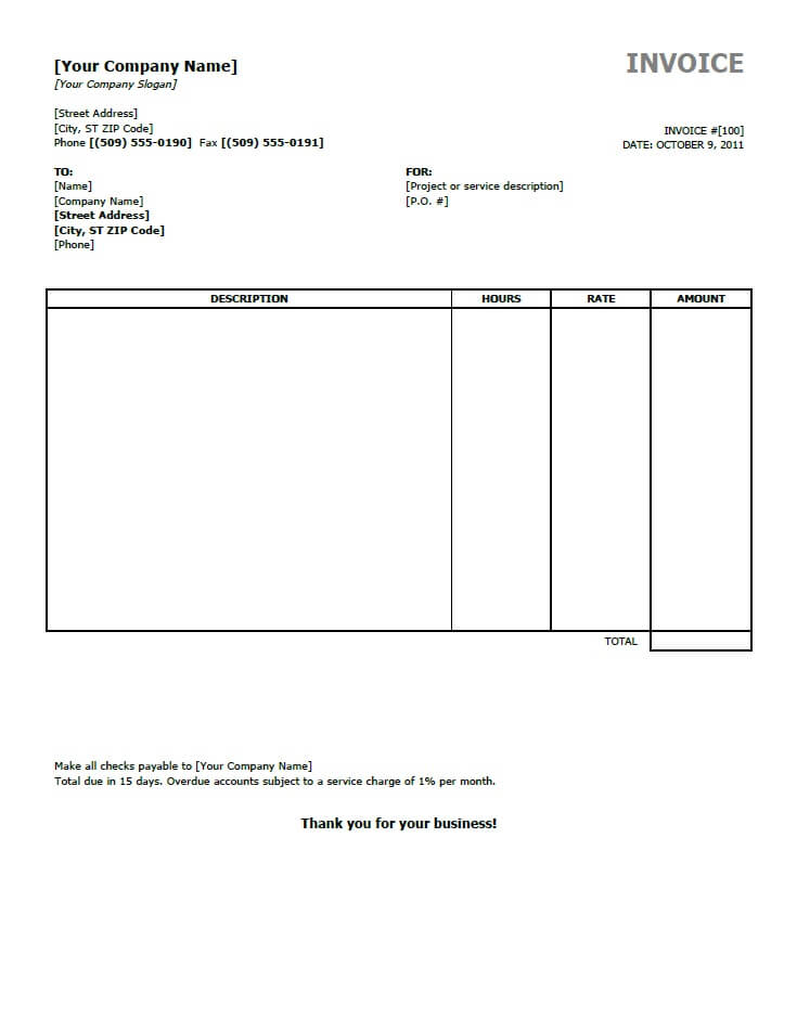 Free Invoice Template for Excel Free Invoice Template for Excel