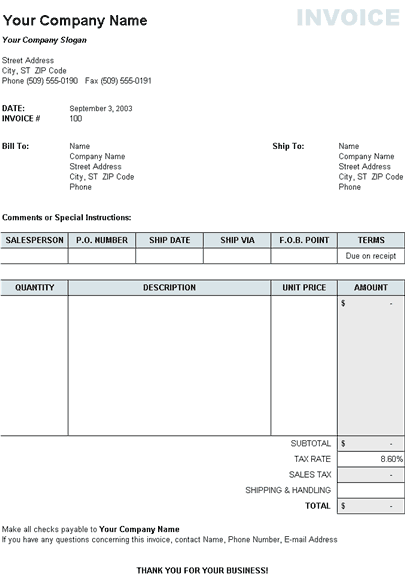 Download Free Excel Invoice Templates Download Free Excel Invoice Templates