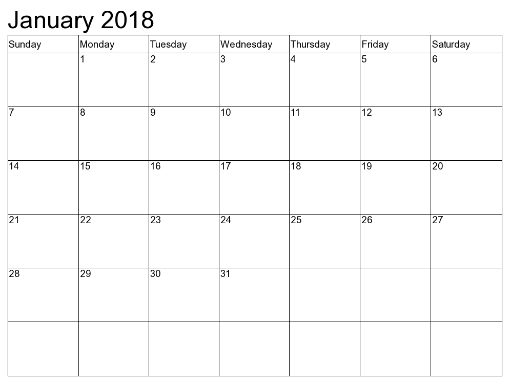 2018 Calendar Templates and Images