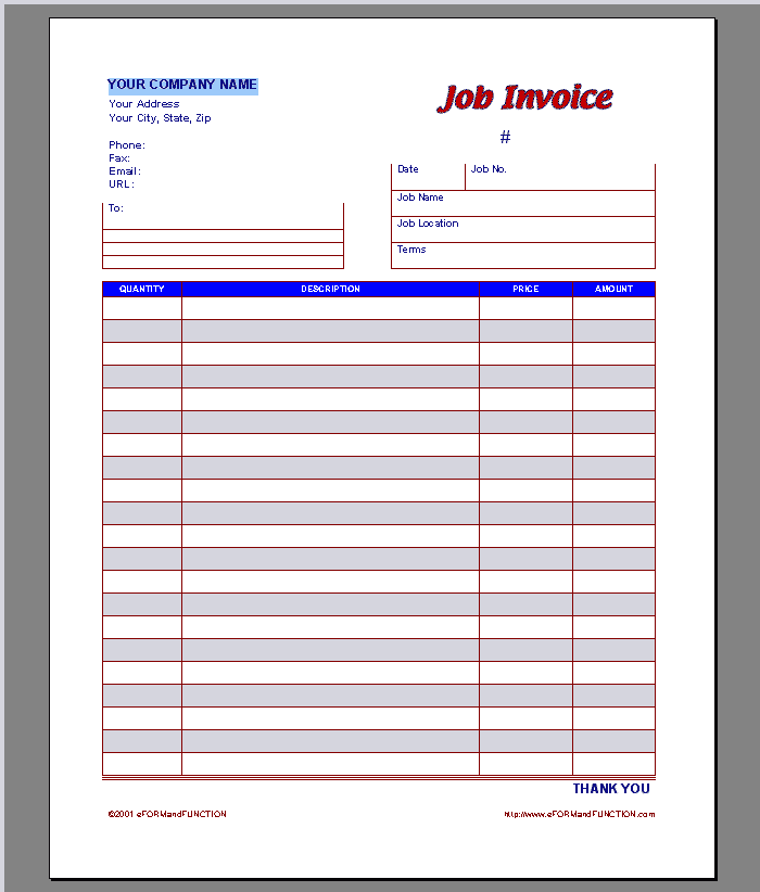 Job Invoice Template | printable invoice template Job Invoice Template | printable invoice template