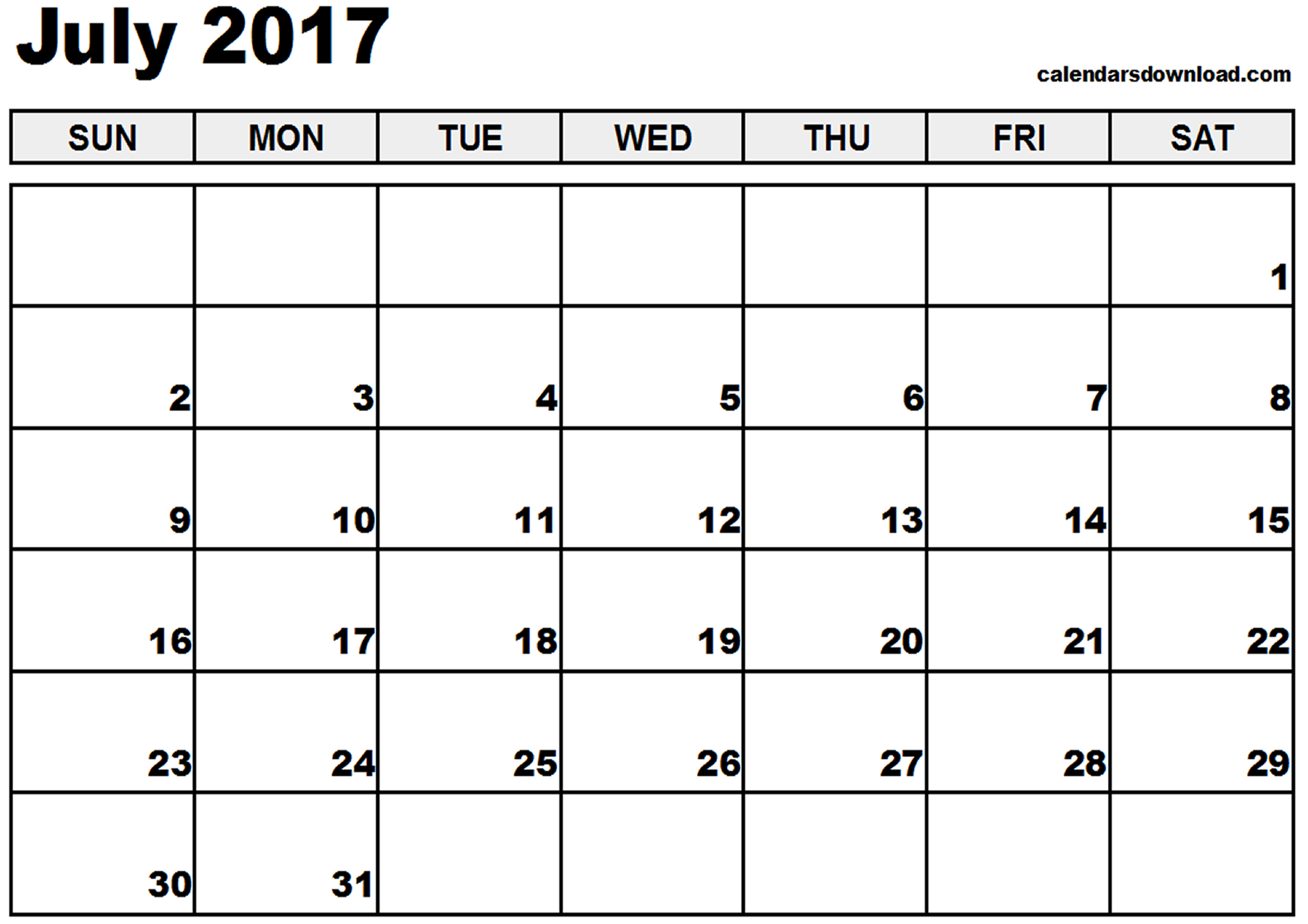 July 2017 Calendar | weekly calendar template July 2017 Calendar | weekly calendar template